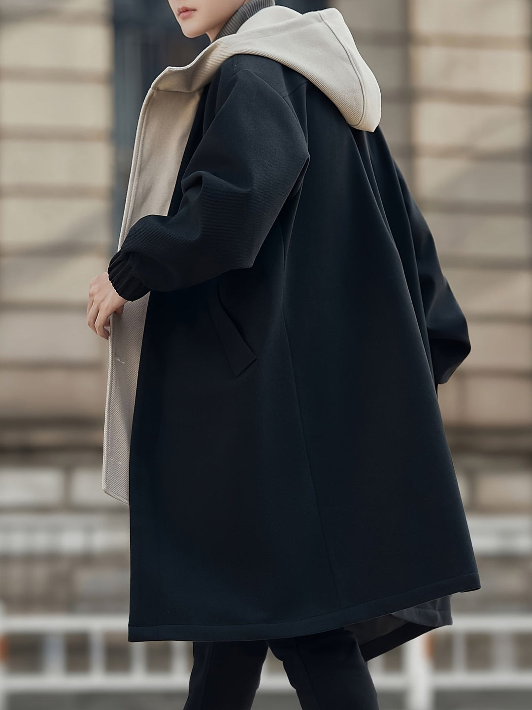 Paul | Long Layered Overcoat with Hood