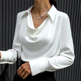 Drape Neck Satin Blouse | Luxurious Comfort, Timeless Elegance