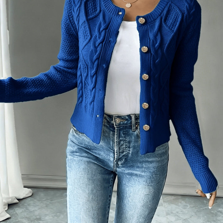 Ella | Chunky Cable Knit Button Cardigan