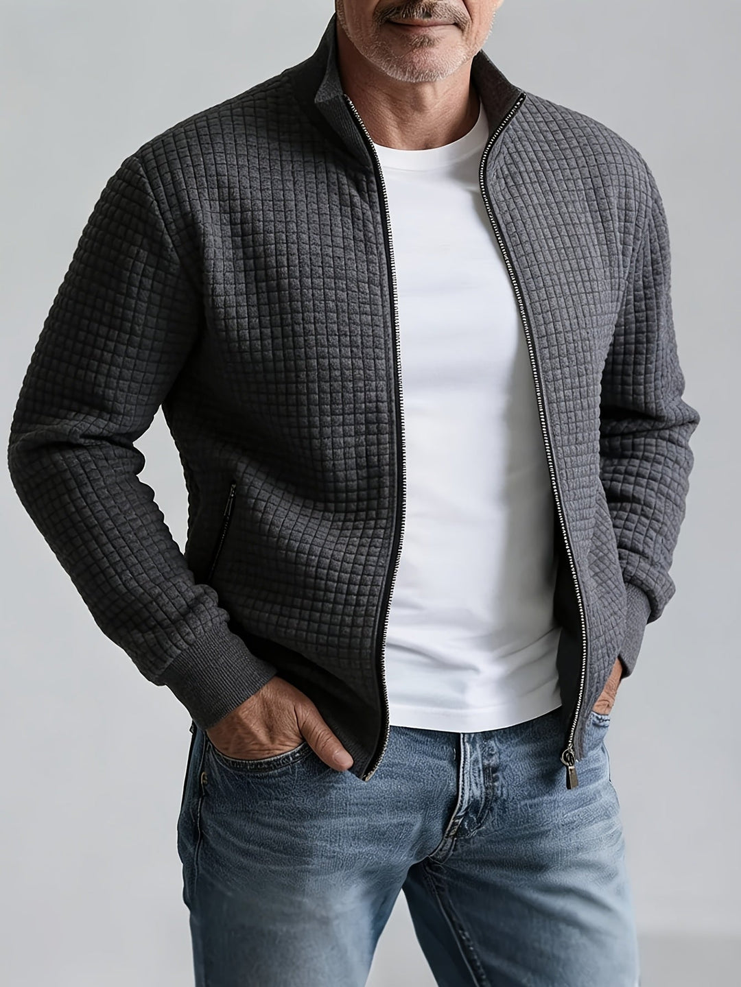 Charlie | Textured Stand-Collar Jacket