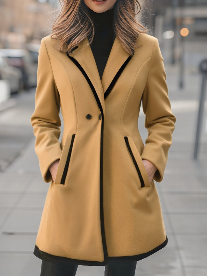 Molly | Double-Breasted Coat with Contrast Trim