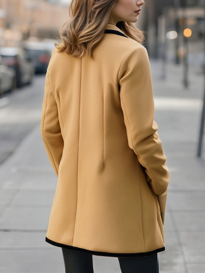 Molly | Double-Breasted Coat with Contrast Trim