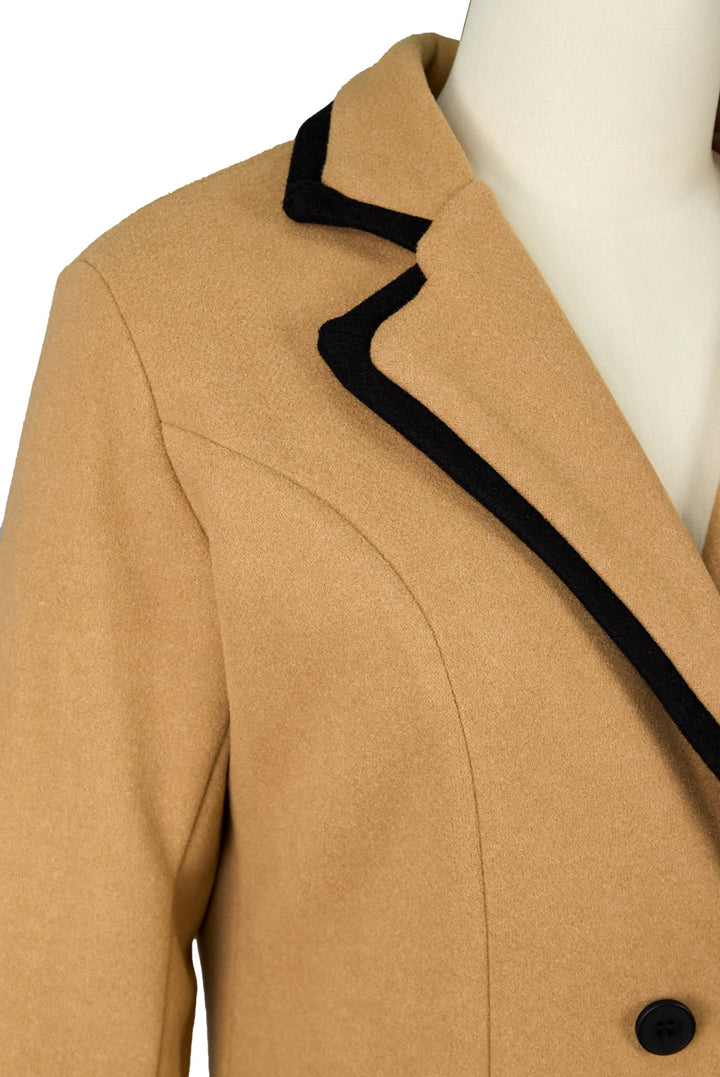 Molly | Double-Breasted Coat with Contrast Trim