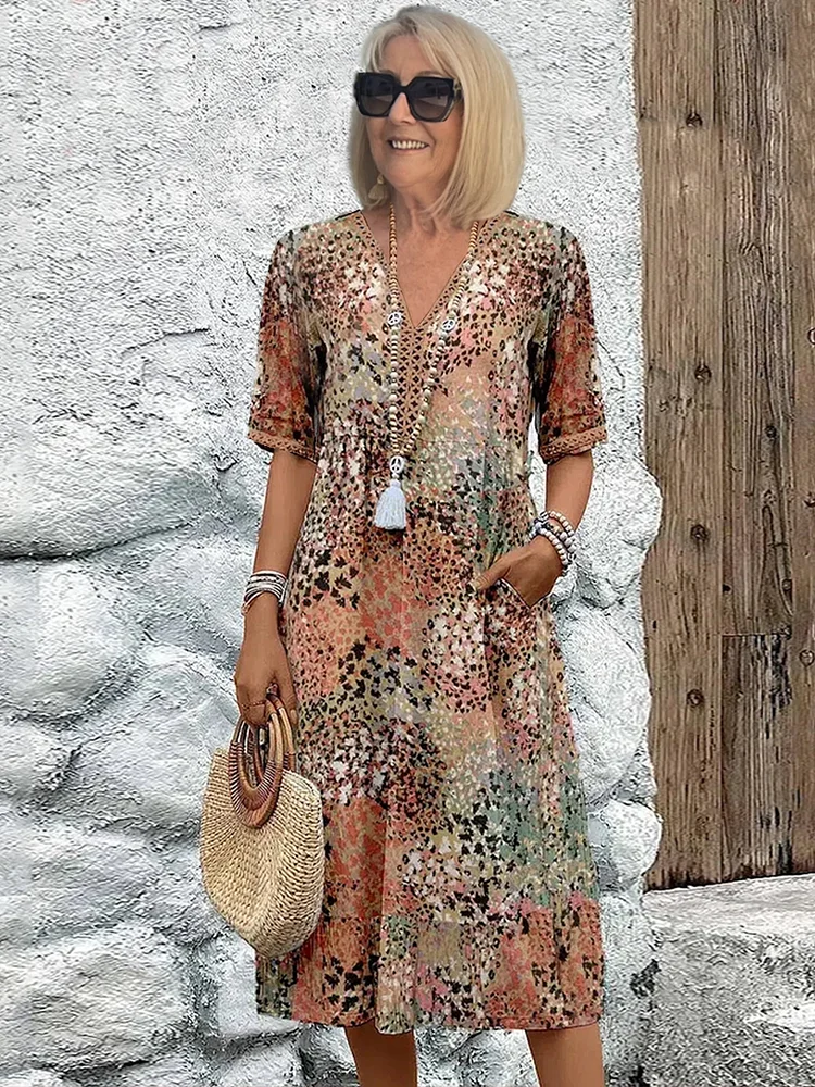 Arabella | Midi Dress with Vivid Print