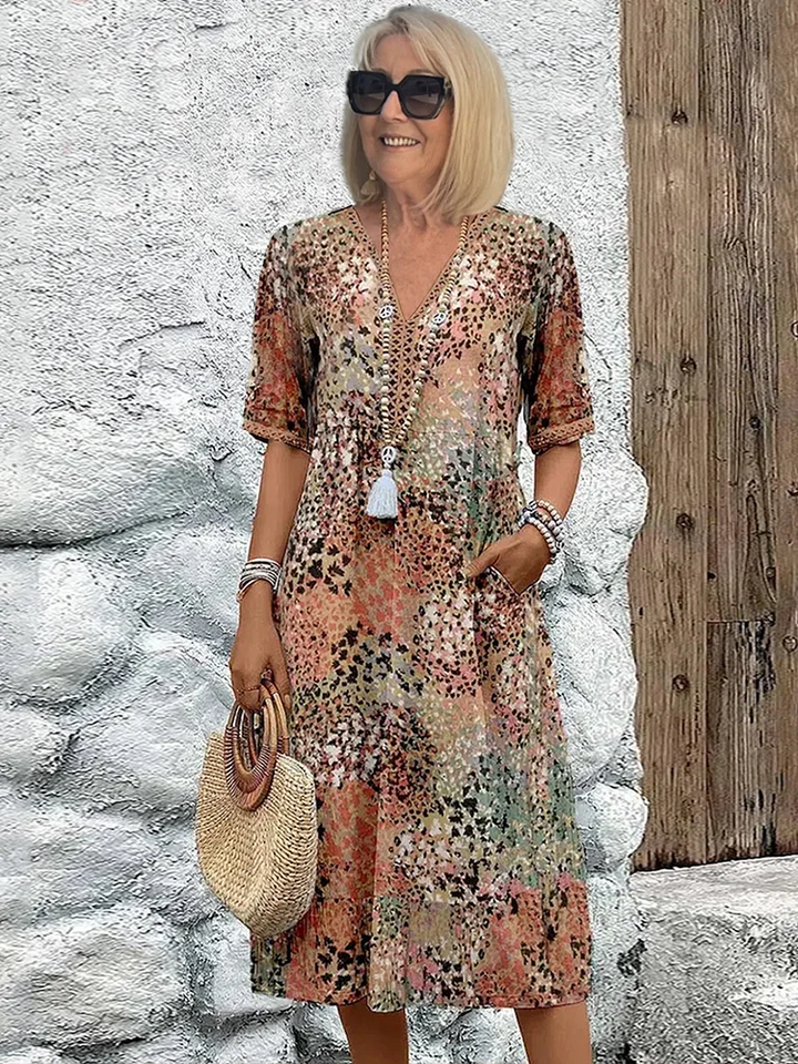 Arabella | Midi Dress with Vivid Print
