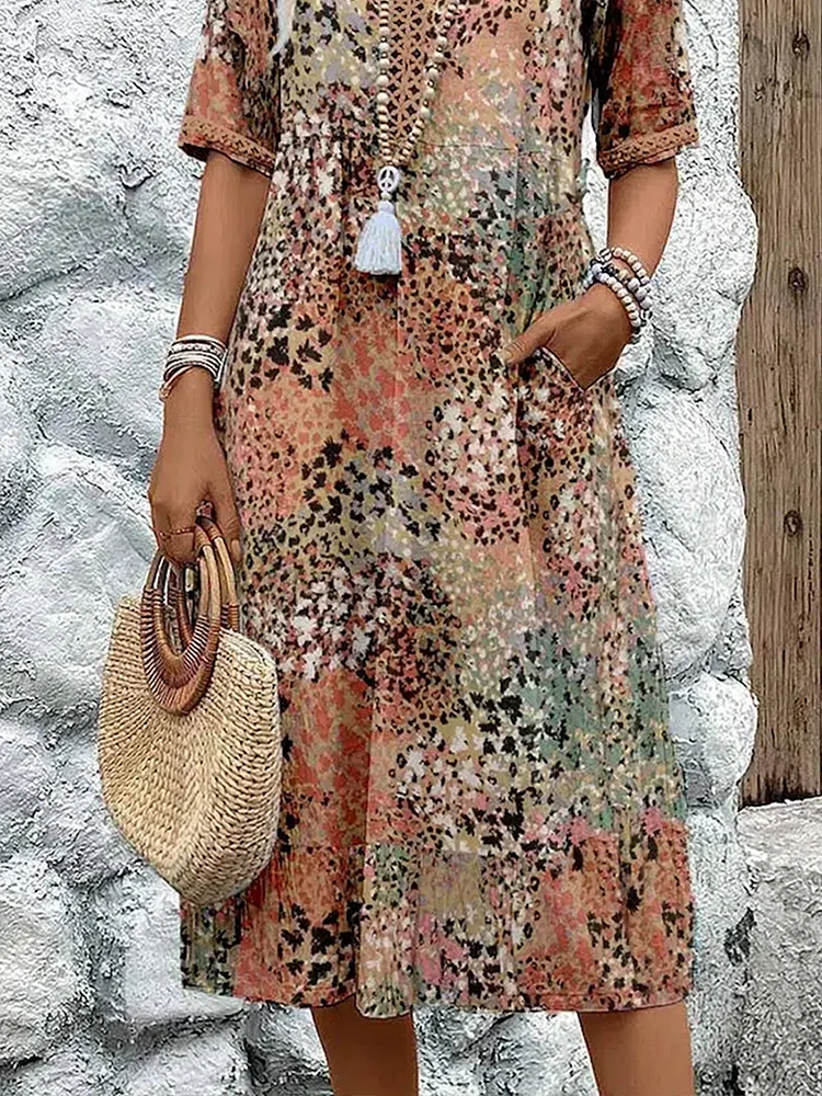 Arabella | Midi Dress with Vivid Print