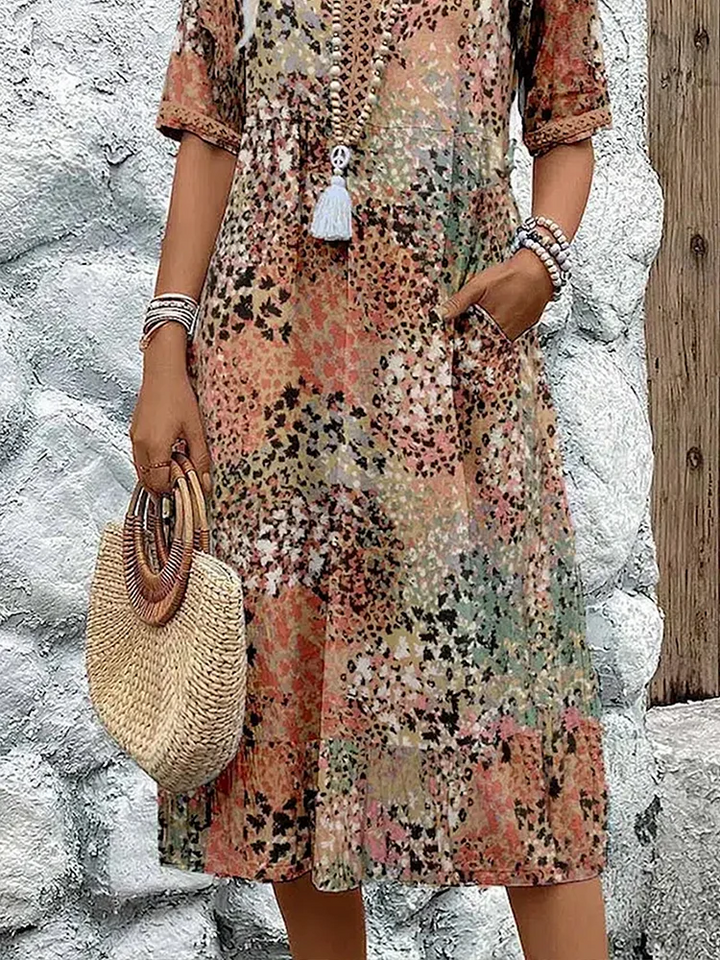 Arabella | Midi Dress with Vivid Print