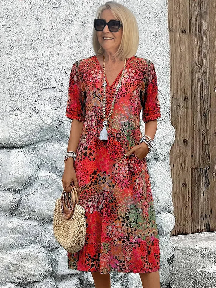 Arabella | Midi Dress with Vivid Print