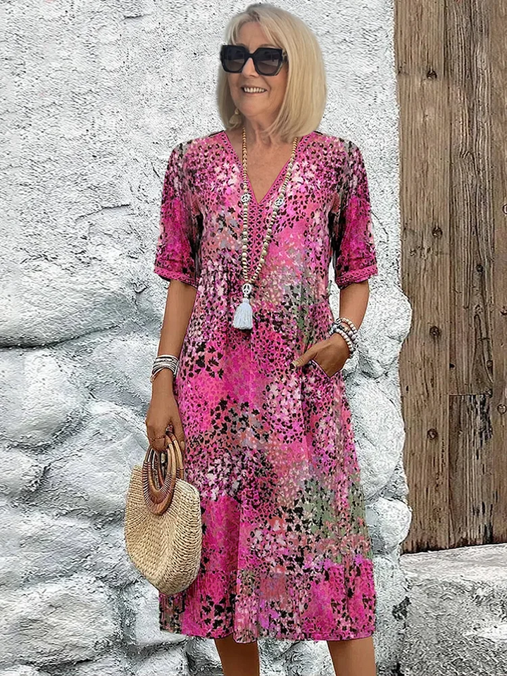 Arabella | Midi Dress with Vivid Print