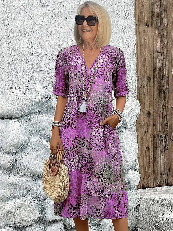 Arabella | Midi Dress with Vivid Print