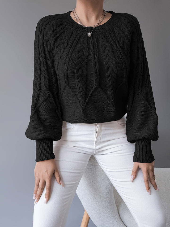 Paula | Cable Knit Jumper with Lantern Sleeves