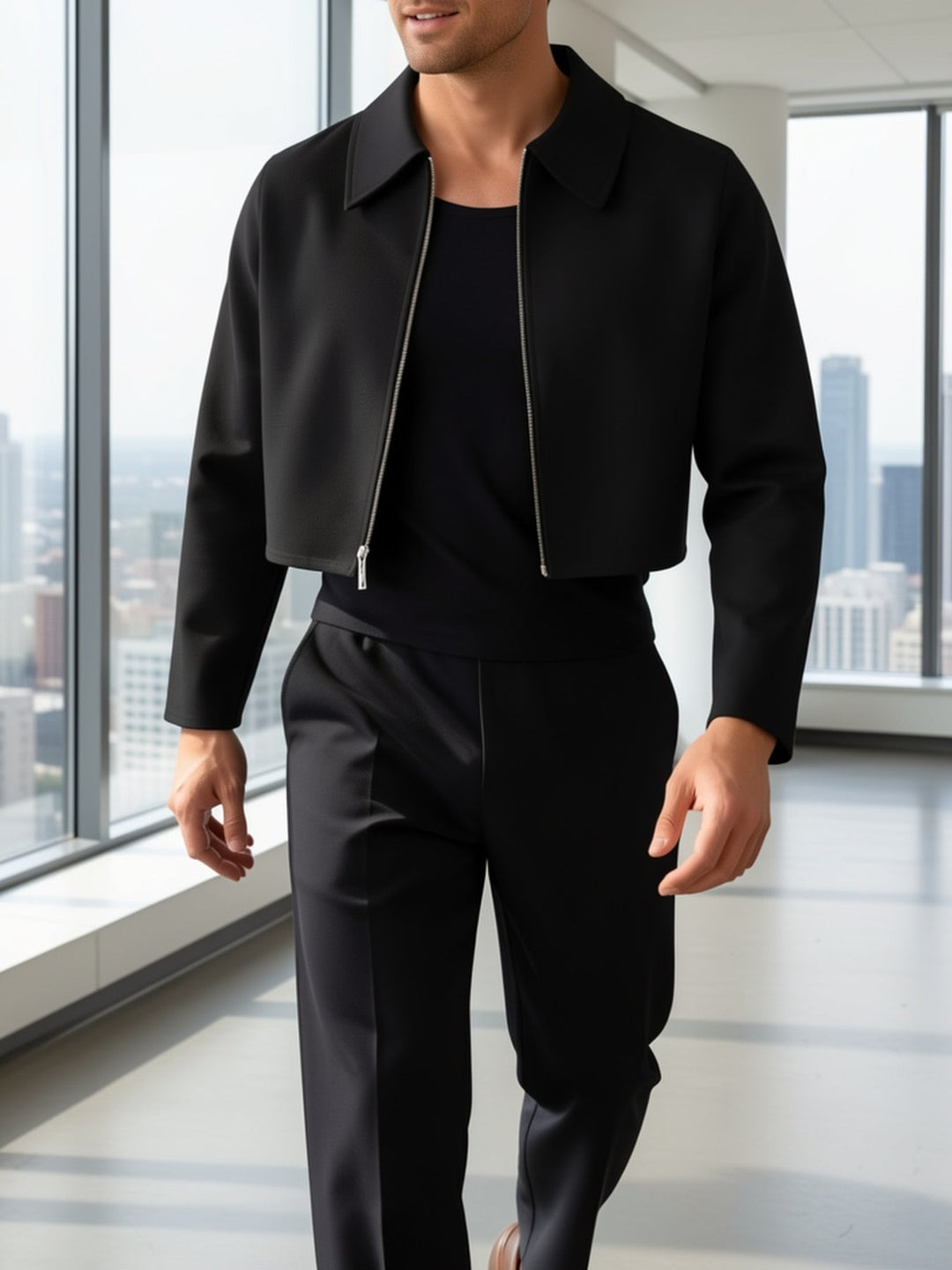 Dylan | Cropped Structured Zip Jacket