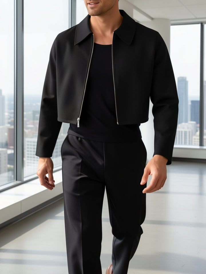 Dylan | Cropped Structured Zip Jacket