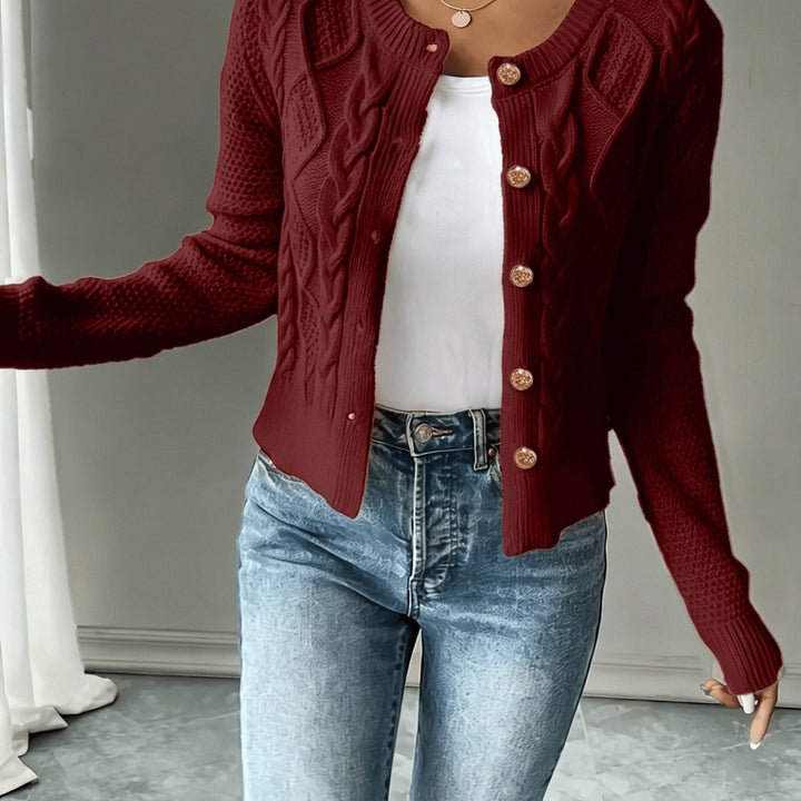 Ella | Chunky Cable Knit Button Cardigan