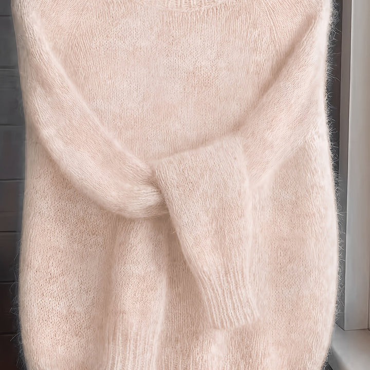 Philippa | Textured Crew Neck Jumper in Soft Knit