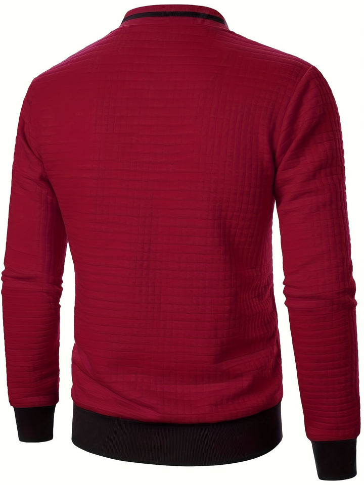 Sean | Textured Bomber Jacket with Ribbed Trim