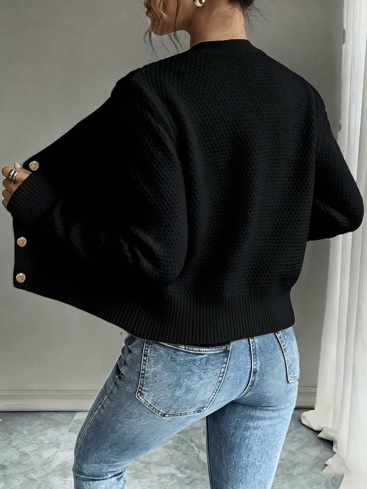 Ella | Chunky Cable Knit Button Cardigan