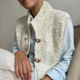 Textured Wool-Blend Knit Vest | Cozy Layering Essential with Artisan Appeal