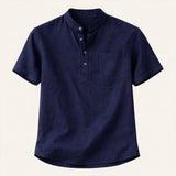 Men's Henley Shirt | Premium Cotton Linen Comfort