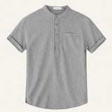 Men's Cotton Linen Henley Shirt | Breathable Summer Comfort