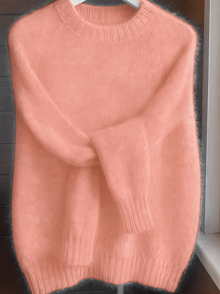 Philippa | Textured Crew Neck Jumper in Soft Knit