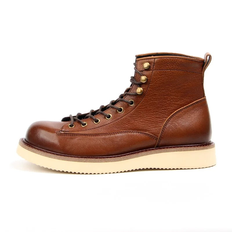 Henry | Lace-Up Ankle Boots with Contrast Sole