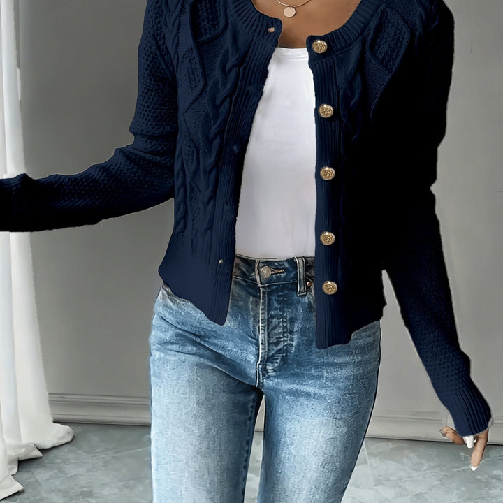 Ella | Chunky Cable Knit Button Cardigan