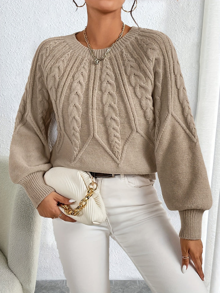 Paula | Cable Knit Jumper with Lantern Sleeves