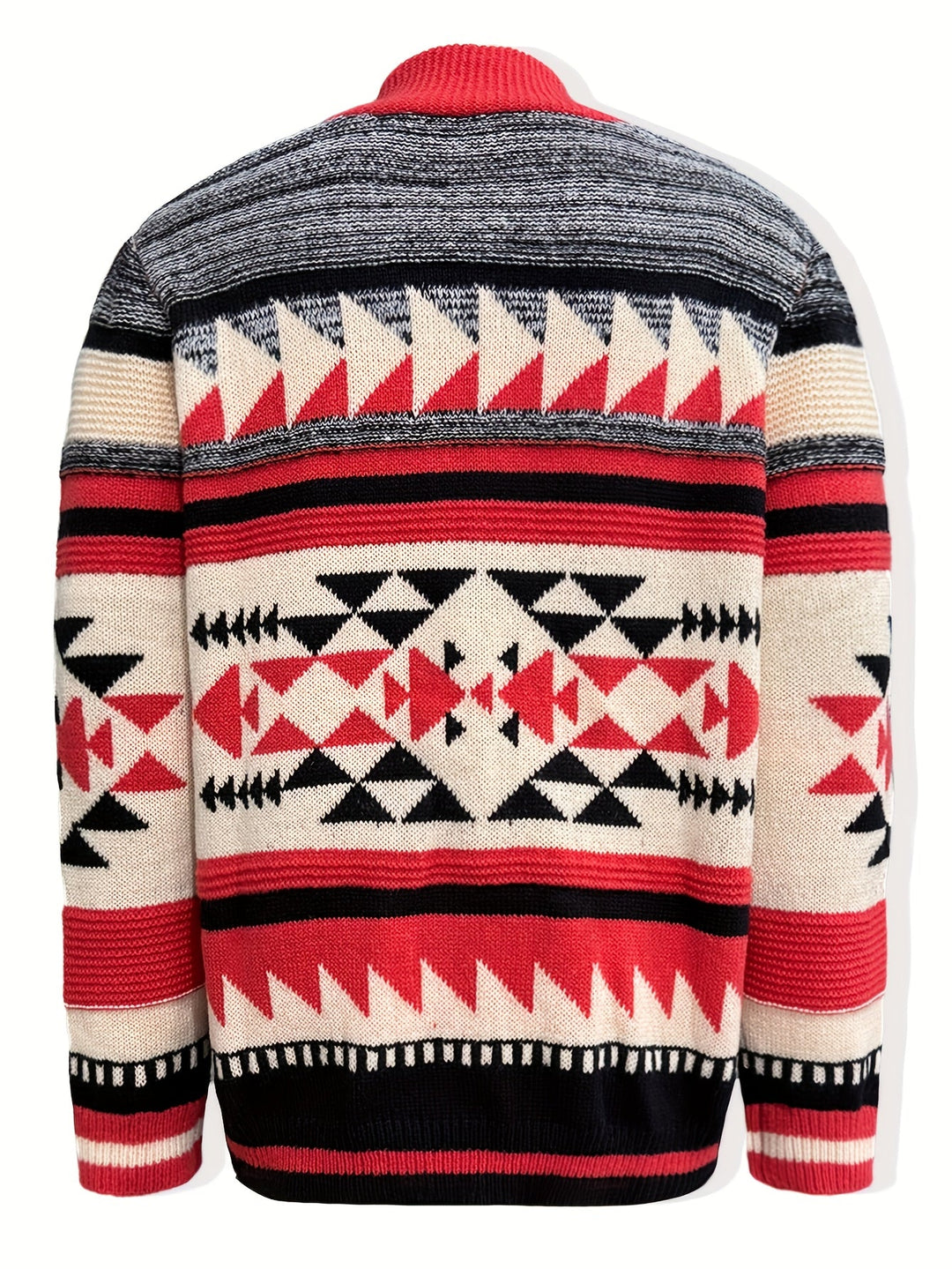 Daniel | Patterned Zip-Up Cardigan with Stand Collar