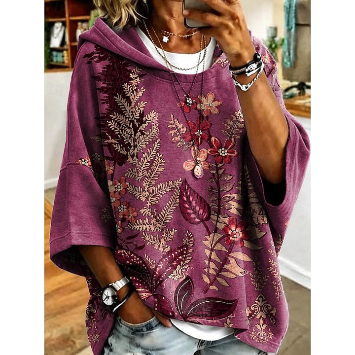 Isla | Hooded Floral Print Pullover