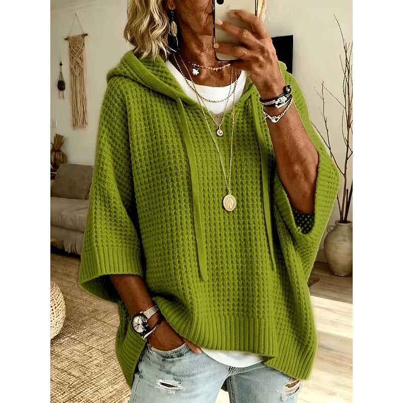Iris | Waffle-Knit Hooded Jumper