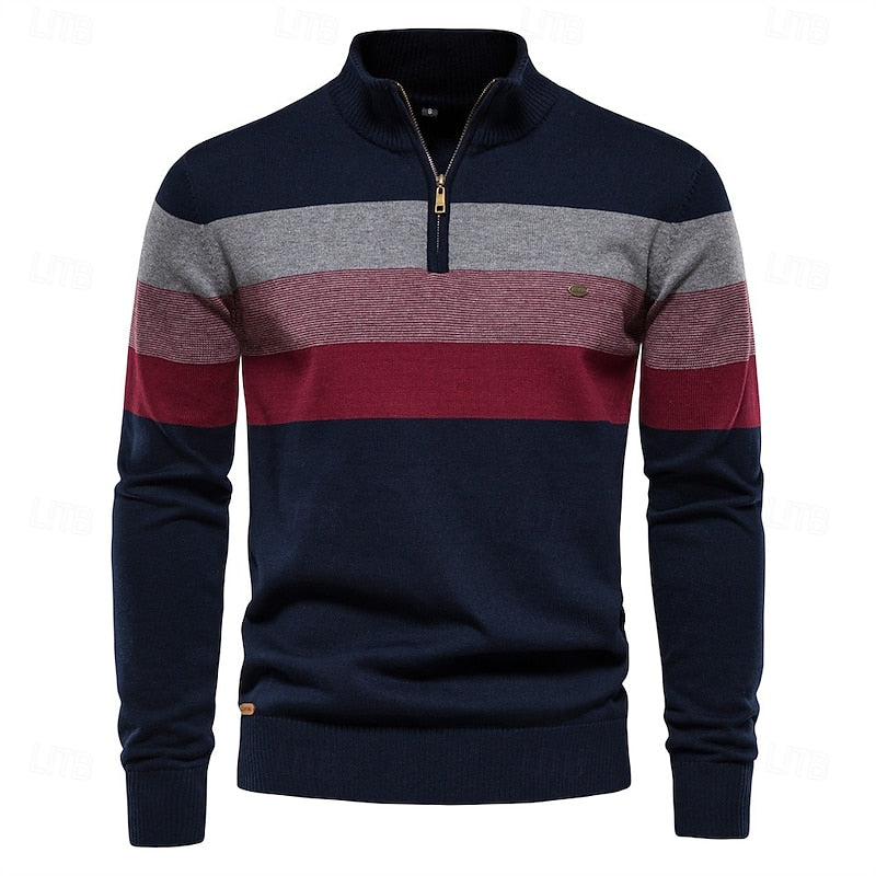 Colin | Colour Block Half-Zip Jumper
