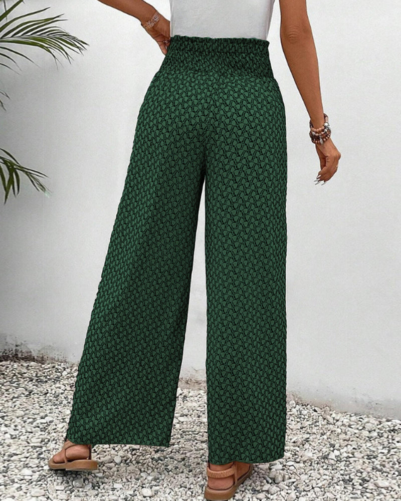 Nancy | Wide-Leg Trousers with Geometric Print