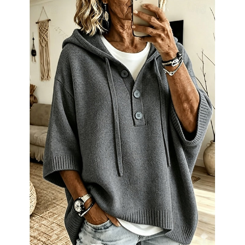 Beatrice | Hooded Jumper with Ribbed Cuffs and Hem