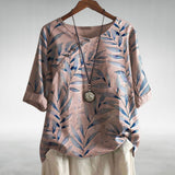 Leaf Print Button Blouse | Relaxed Fit, Effortless Style