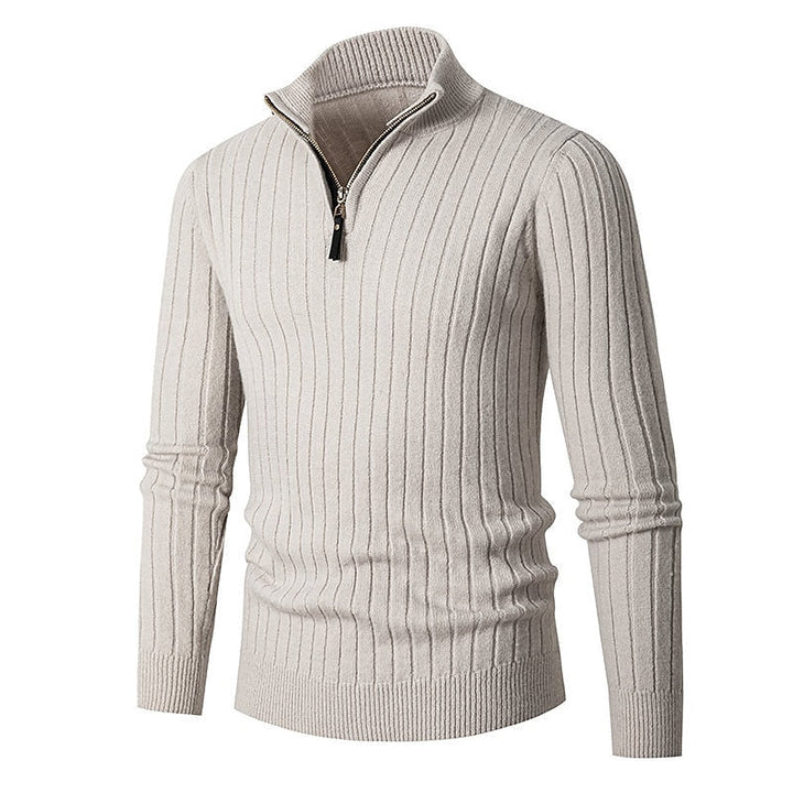 Trevor | Classic Ribbed Quarter-Zip Jumper