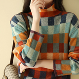 Patchwork Cashmere Turtleneck | Luxurious Texture & Timeless Sophistication