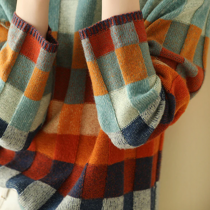 Seren | Patchwork Cashmere Blend Roll-Neck