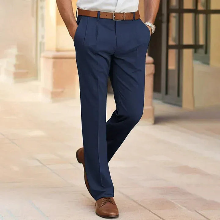 Crispin | Relaxed Wide-Fit Smart Trousers