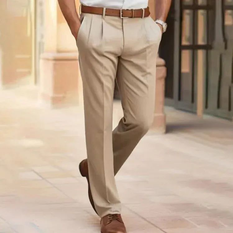 Crispin | Relaxed Wide-Fit Smart Trousers