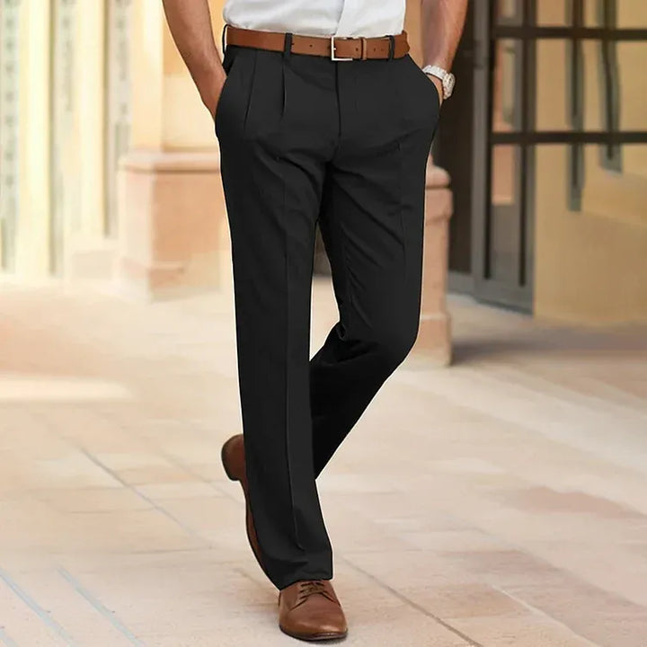 Crispin | Relaxed Wide-Fit Smart Trousers