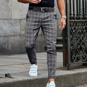 Caleb | Relaxed Wide-Leg Check Trousers