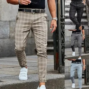 Caleb | Relaxed Wide-Leg Check Trousers