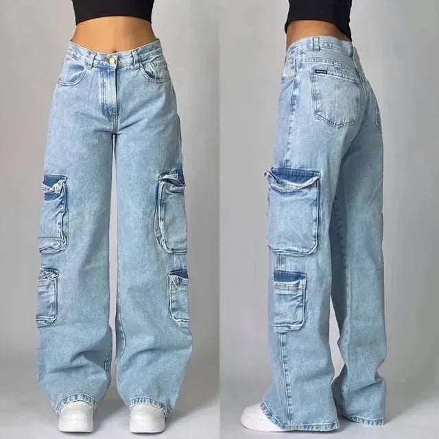 Jean | Baggy Cargo Jeans in 100% Cotton Denim