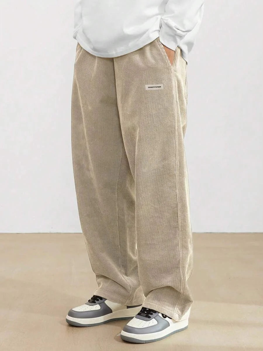 Hugh | Baggy Wide-Leg Trousers with Adjustable Waist