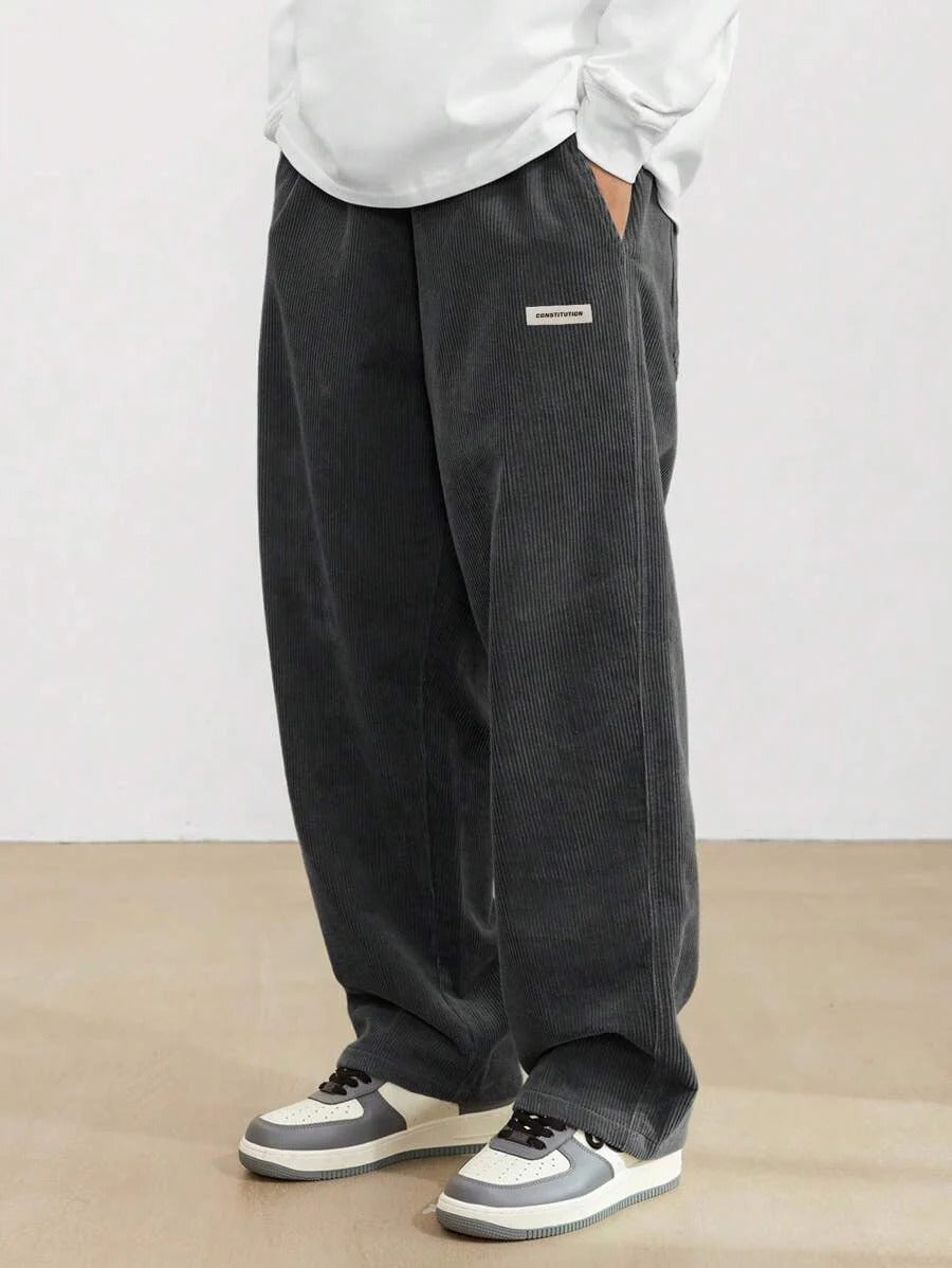 Hugh | Baggy Wide-Leg Trousers with Adjustable Waist