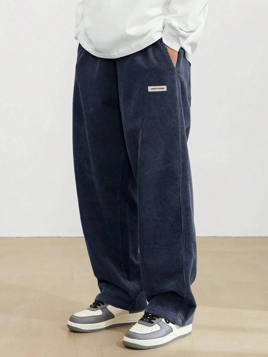 Hugh | Baggy Wide-Leg Trousers with Adjustable Waist