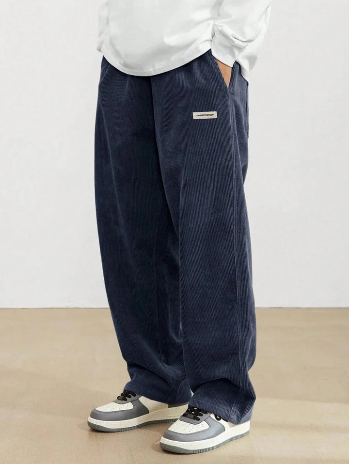 Hugh | Baggy Wide-Leg Trousers with Adjustable Waist