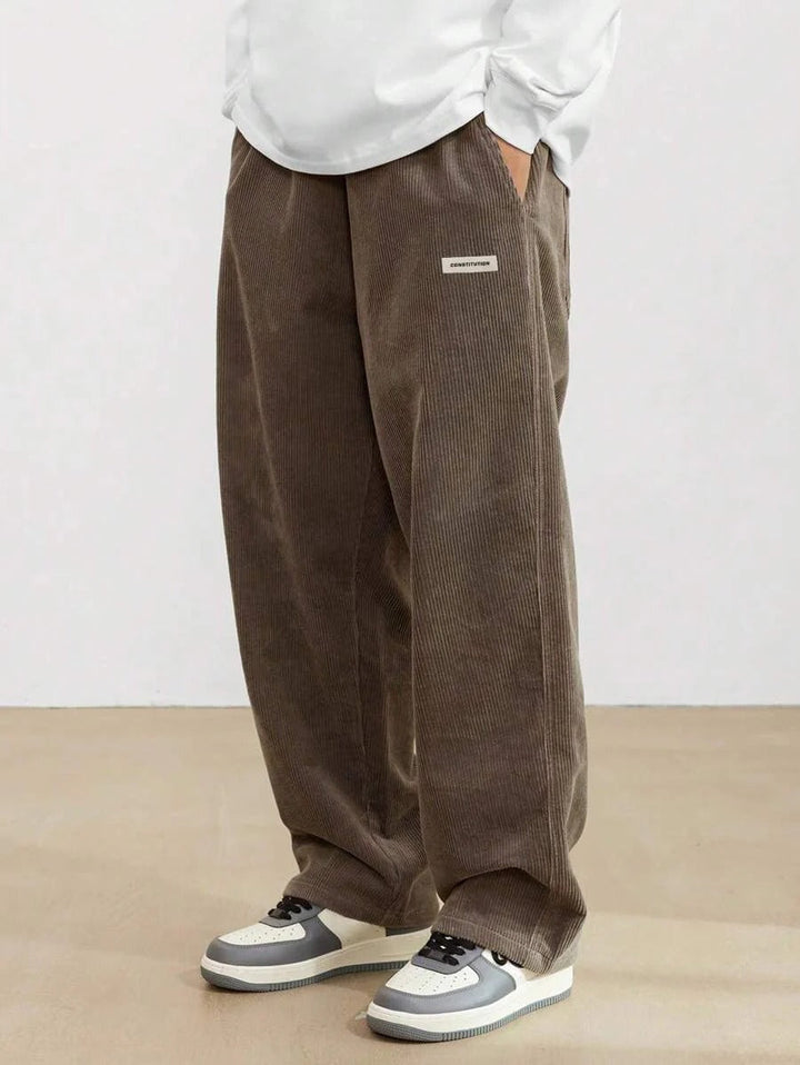 Hugh | Baggy Wide-Leg Trousers with Adjustable Waist
