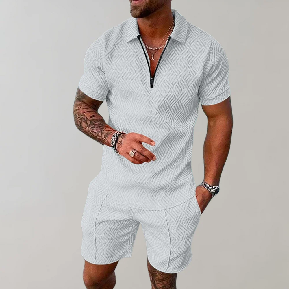 Men's Zip Polo and Shorts Set | Coordinated Summer Look